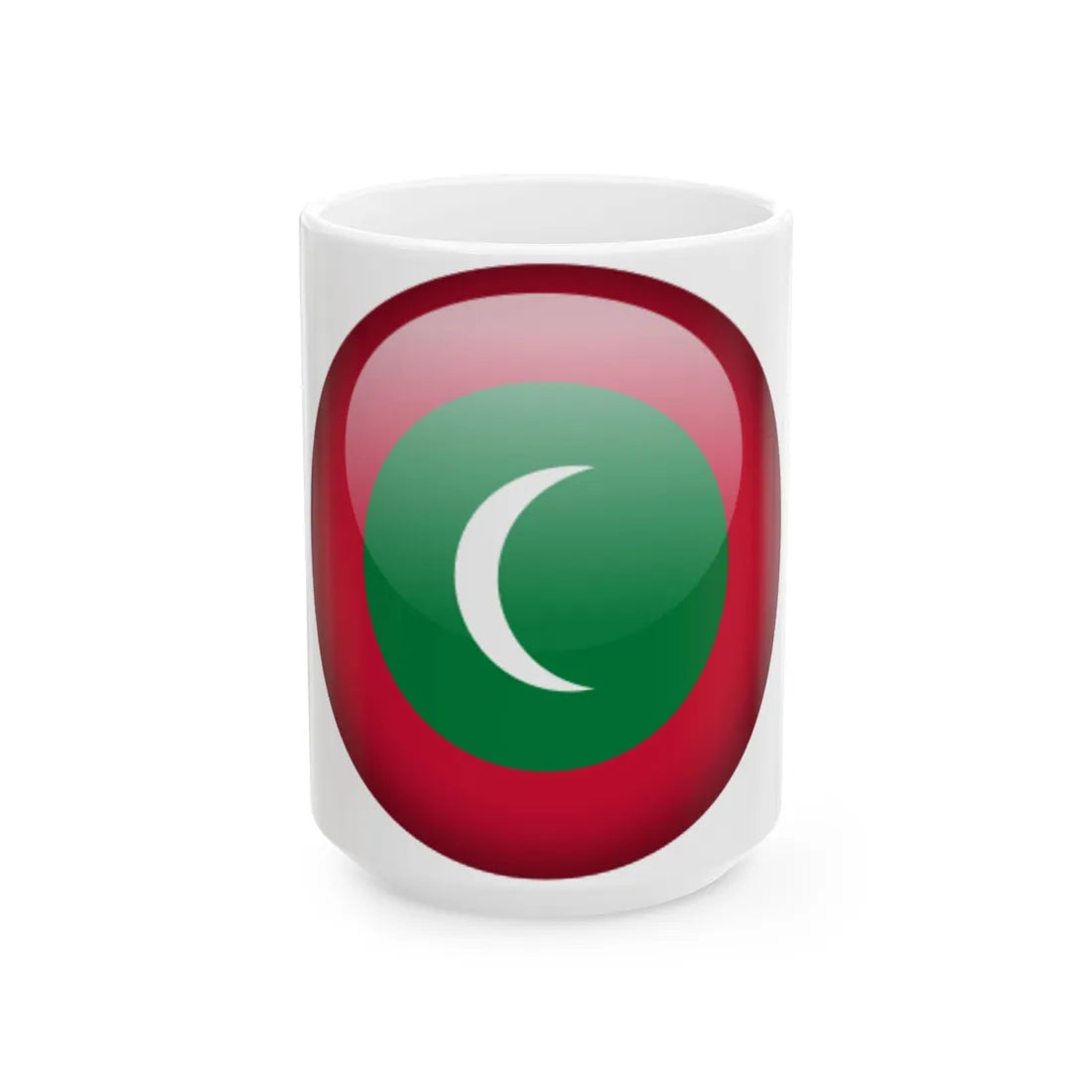 Flag orb Maldives (Maldives) White Coffee Mug 15oz - Go Mug Yourself