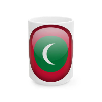 Flag orb Maldives (Maldives) White Coffee Mug 15oz - Go Mug Yourself