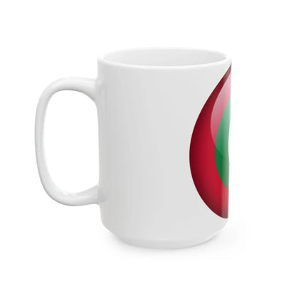 Flag orb Maldives (Maldives) White Coffee Mug - Go Mug Yourself