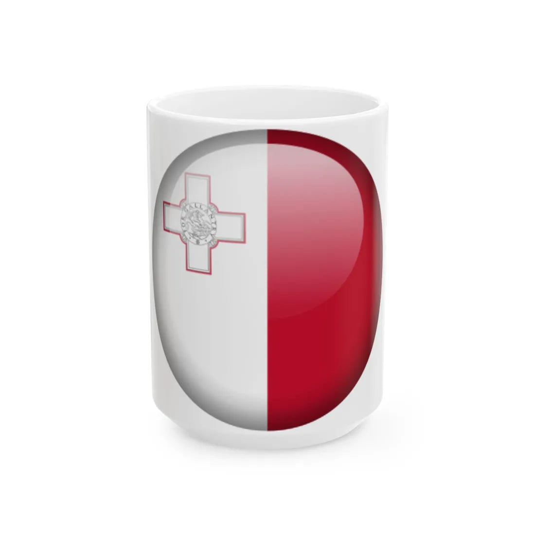 Flag orb Malta (Malta) White Coffee Mug 15oz - Go Mug Yourself
