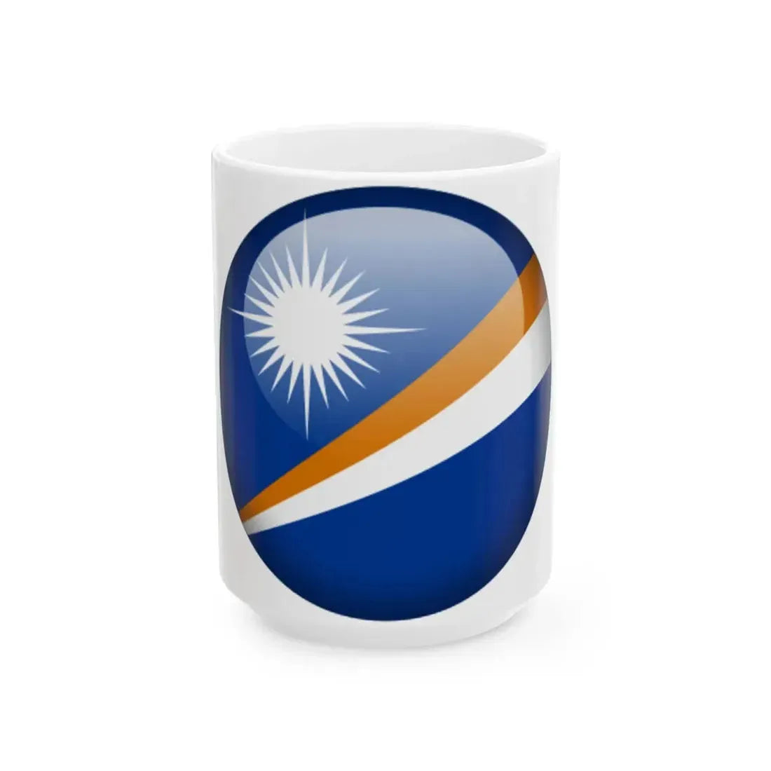 Flag orb Marshall Islands (Marshall Islands) White Coffee Mug 15oz - Go Mug Yourself