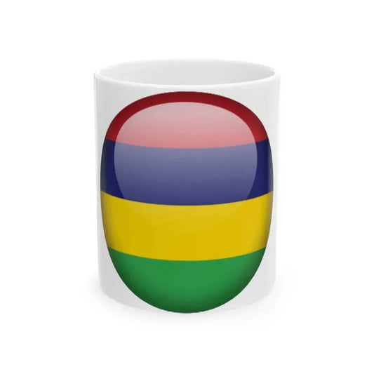 Flag orb Mauritius (Mauritius) White Coffee Mug 11oz - Go Mug Yourself