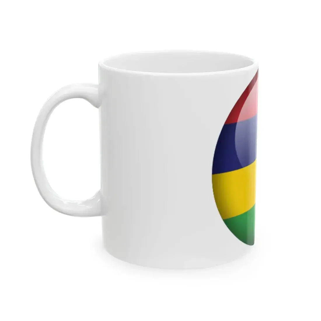 Flag orb Mauritius (Mauritius) White Coffee Mug - Go Mug Yourself
