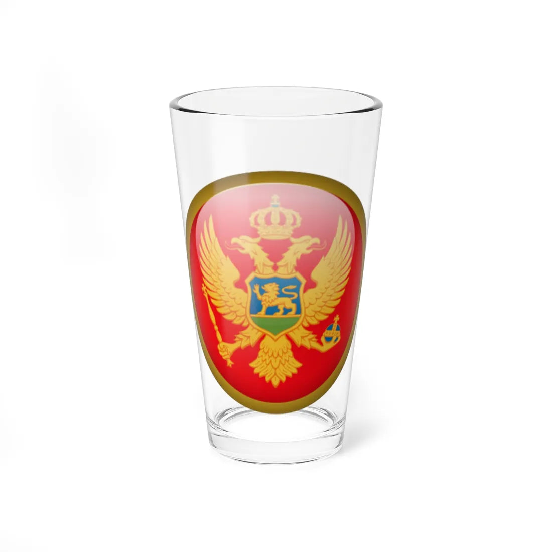 Flag orb Montenegro (Montenegro) Pint Glass 16oz 16oz - Go Mug Yourself