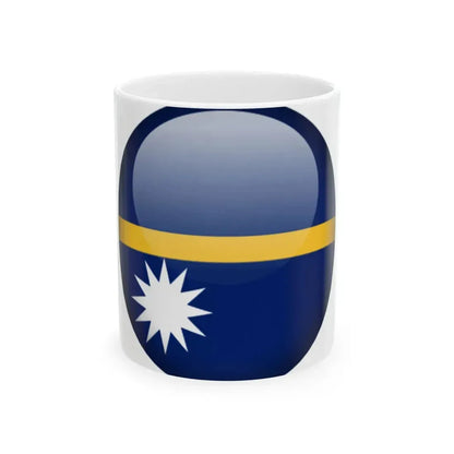 Flag orb Nauru (Nauru) White Coffee Mug 11oz - Go Mug Yourself