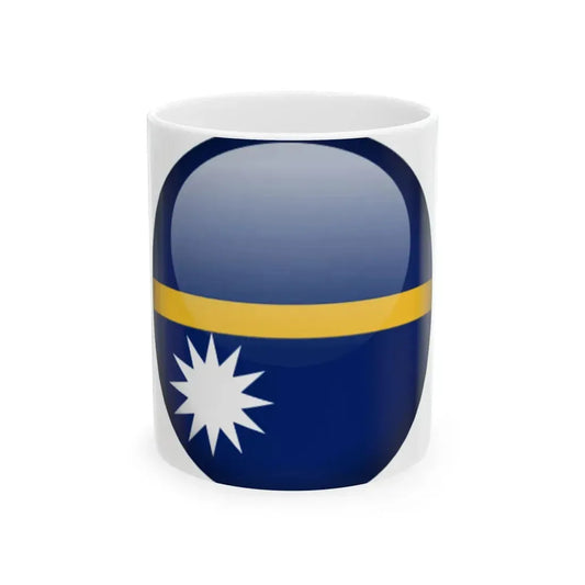 Flag orb Nauru (Nauru) White Coffee Mug 11oz - Go Mug Yourself