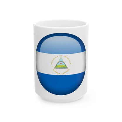 Flag orb Nicaragua (Nicaragua) White Coffee Mug 15oz - Go Mug Yourself