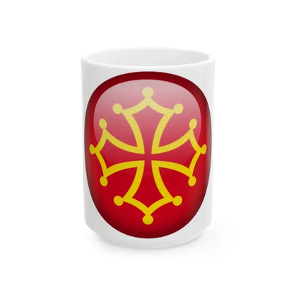 Flag orb Occitania (France) White Coffee Mug 15oz - Go Mug Yourself
