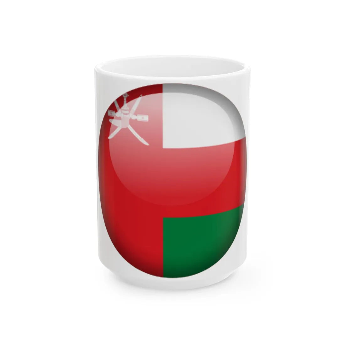 Flag orb Oman (Oman) White Coffee Mug 15oz - Go Mug Yourself
