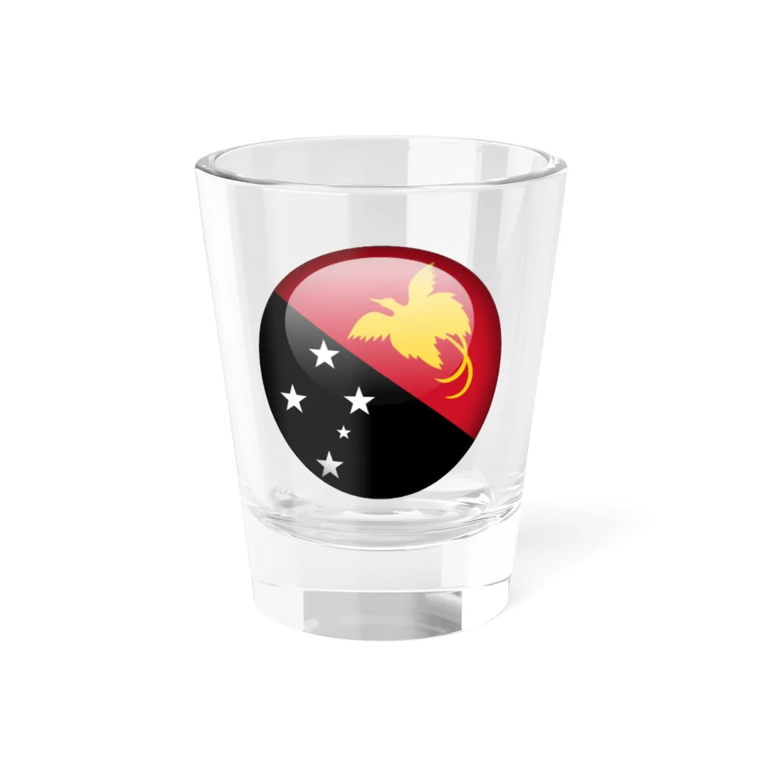 Flag orb Papua New Guinea (Guinea) Shot Glass 1.5oz 1.5oz - Go Mug Yourself