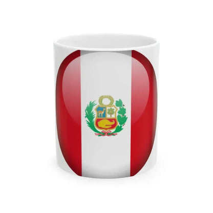 Flag orb Peru (Peru) White Coffee Mug 11oz - Go Mug Yourself