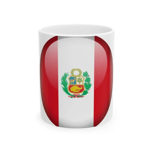 Flag orb Peru (Peru) White Coffee Mug 11oz - Go Mug Yourself