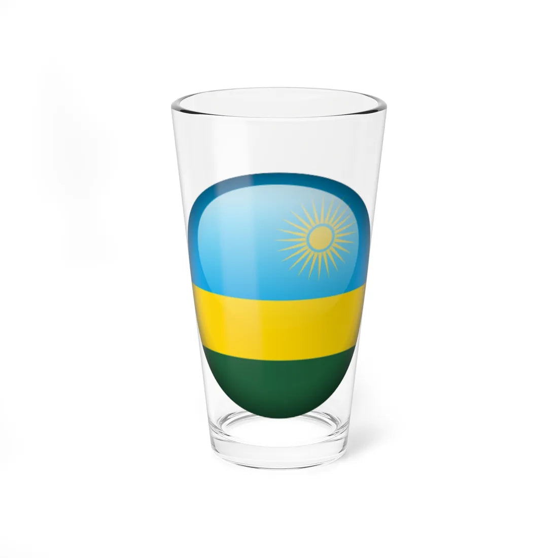 Flag orb Rwanda (Rwanda) Pint Glass 16oz 16oz - Go Mug Yourself