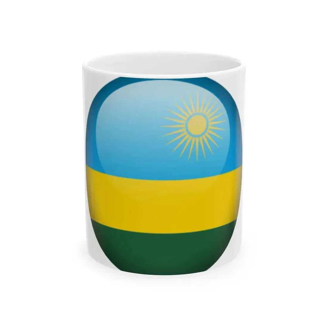 Flag orb Rwanda (Rwanda) White Coffee Mug 11oz - Go Mug Yourself
