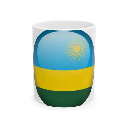 Flag orb Rwanda (Rwanda) White Coffee Mug 11oz - Go Mug Yourself