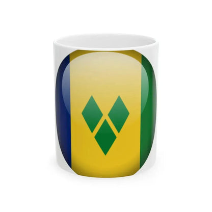 Flag orb Saint Vincent and the Grenadines (Saint Vincent and the Grenadines) White Coffee Mug 11oz - Go Mug Yourself