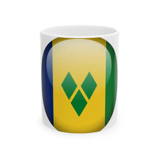 Flag orb Saint Vincent and the Grenadines (Saint Vincent and the Grenadines) White Coffee Mug 11oz - Go Mug Yourself