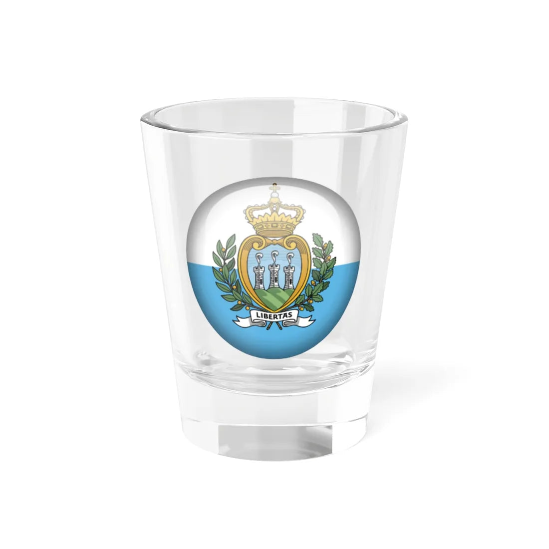 Flag orb San Marino (San Marino) Shot Glass 1.5oz 1.5oz - Go Mug Yourself