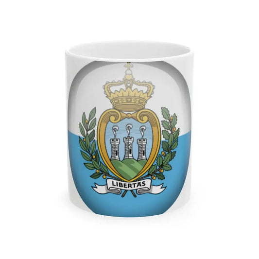 Flag orb San Marino (San Marino) White Coffee Mug 11oz - Go Mug Yourself
