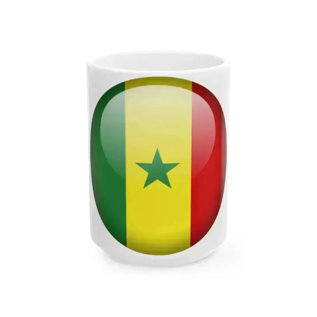 Flag orb Senegal (Senegal) White Coffee Mug 15oz - Go Mug Yourself