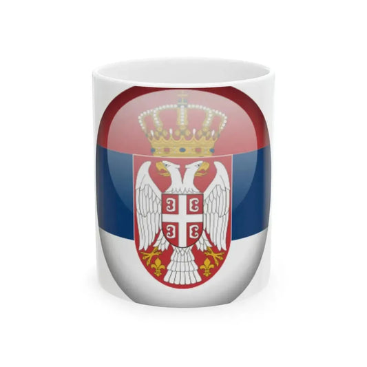Flag orb Serbia (Serbia) White Coffee Mug 11oz - Go Mug Yourself