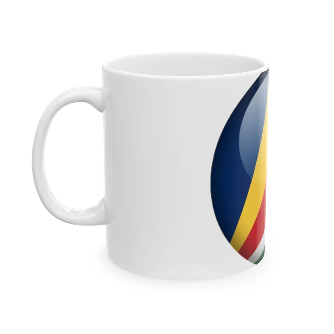 Flag orb Seychelles (Seychelles) White Coffee Mug - Go Mug Yourself