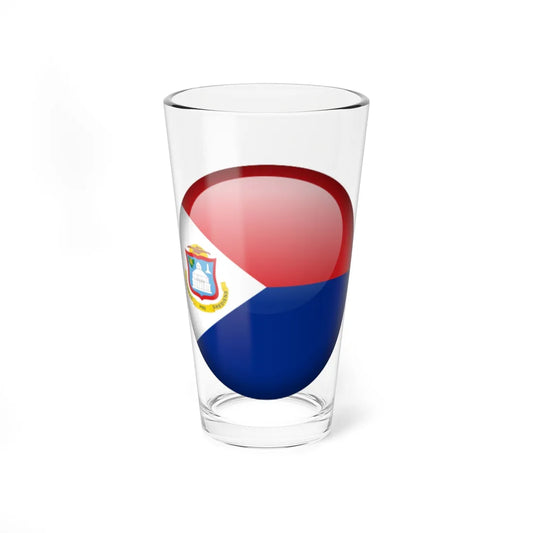 Flag orb Sint Maarten (Netherlands) Pint Glass 16oz 16oz - Go Mug Yourself