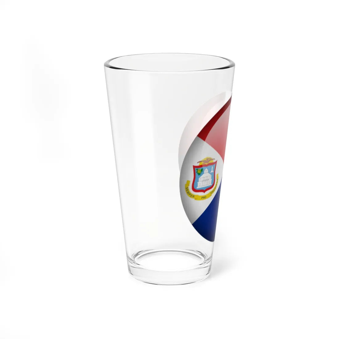 Flag orb Sint Maarten (Netherlands) Pint Glass 16oz - Go Mug Yourself