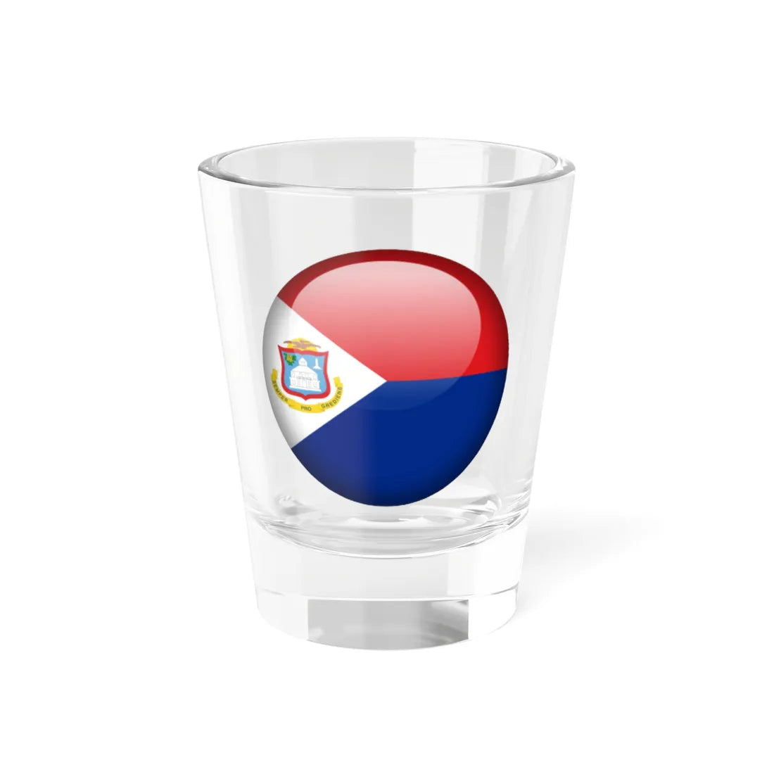 Flag orb Sint Maarten (Netherlands) Shot Glass 1.5oz 1.5oz - Go Mug Yourself