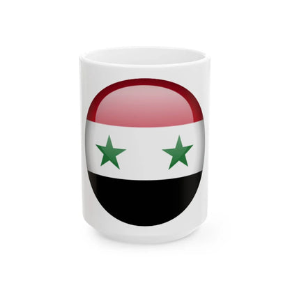 Flag orb Syria (Syria) White Coffee Mug 15oz - Go Mug Yourself
