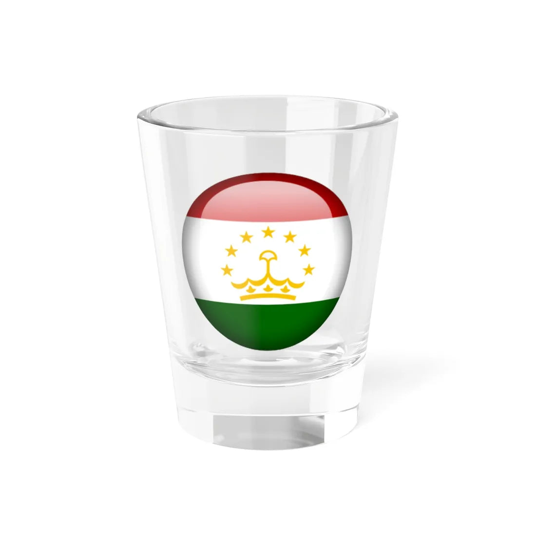 Flag orb Tajikistan (Tajikistan) Shot Glass 1.5oz 1.5oz - Go Mug Yourself