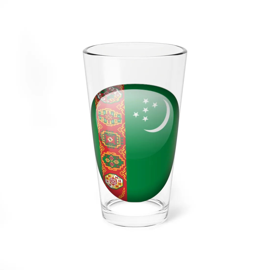 Flag orb Turkmenistan (Turkmenistan) Pint Glass 16oz 16oz - Go Mug Yourself