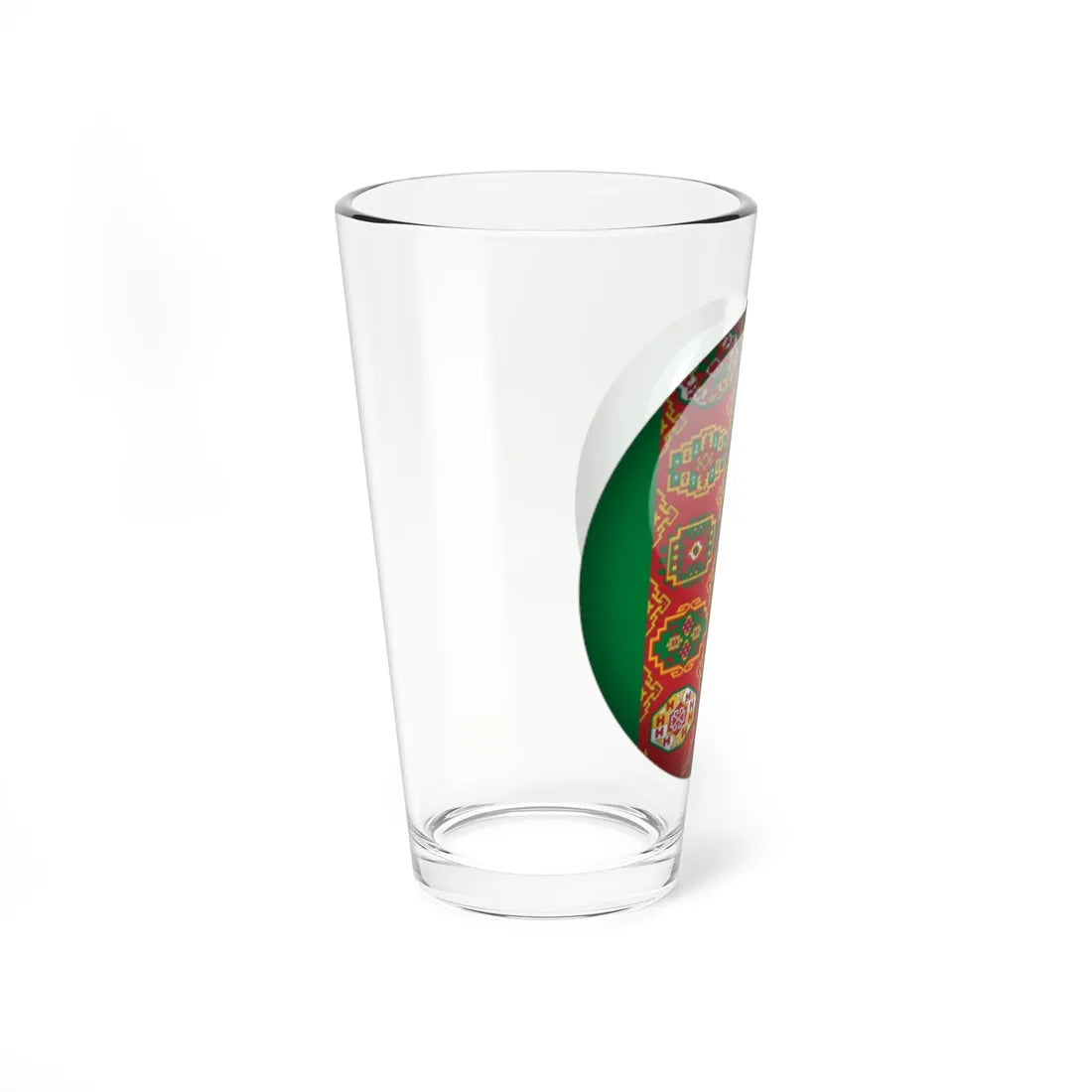 Flag orb Turkmenistan (Turkmenistan) Pint Glass 16oz - Go Mug Yourself