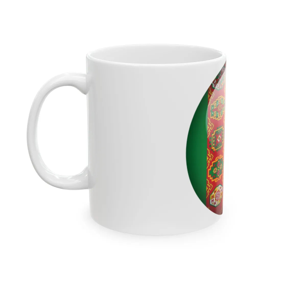 Flag orb Turkmenistan (Turkmenistan) White Coffee Mug - Go Mug Yourself