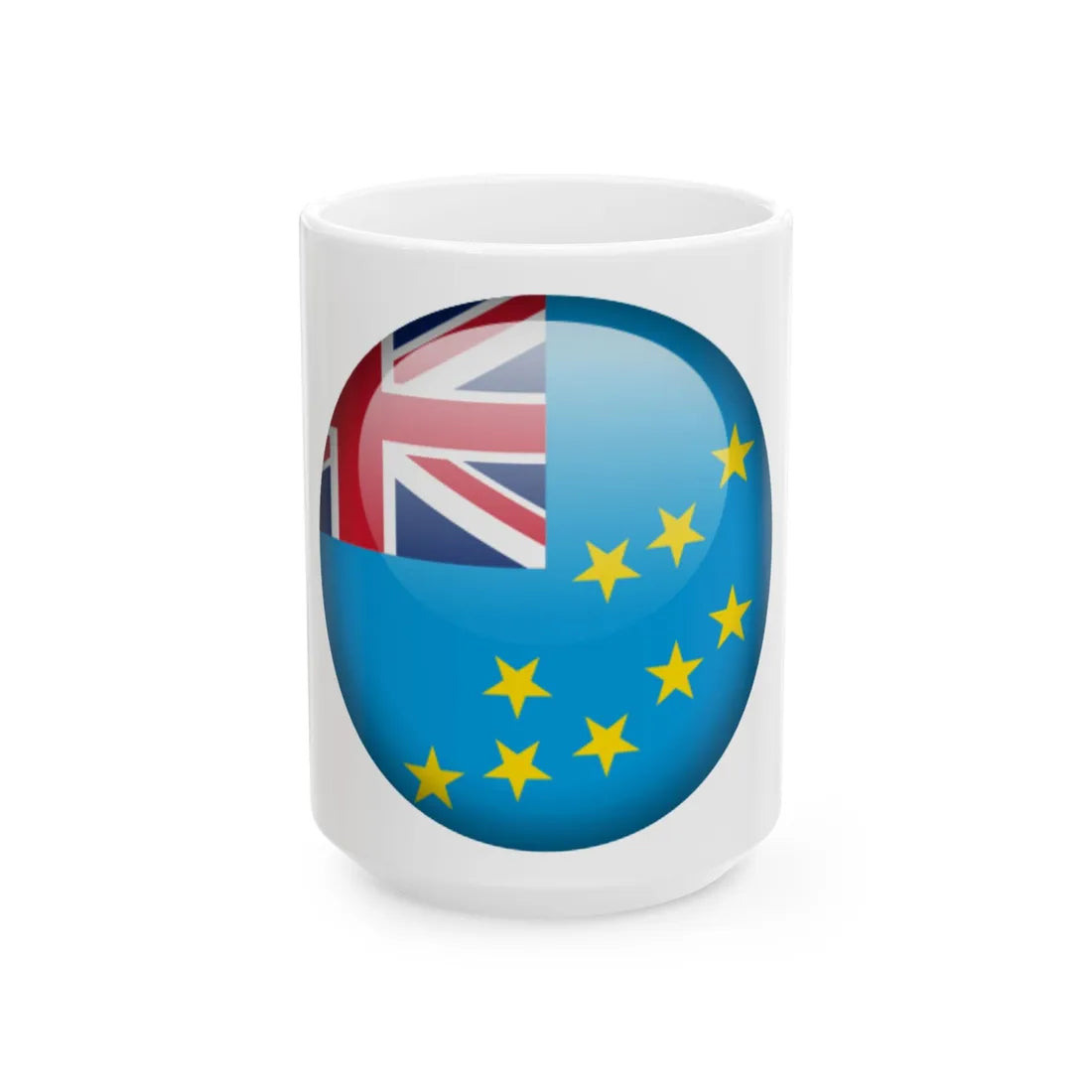 Flag orb Tuvalu (Tuvalu) White Coffee Mug 15oz - Go Mug Yourself
