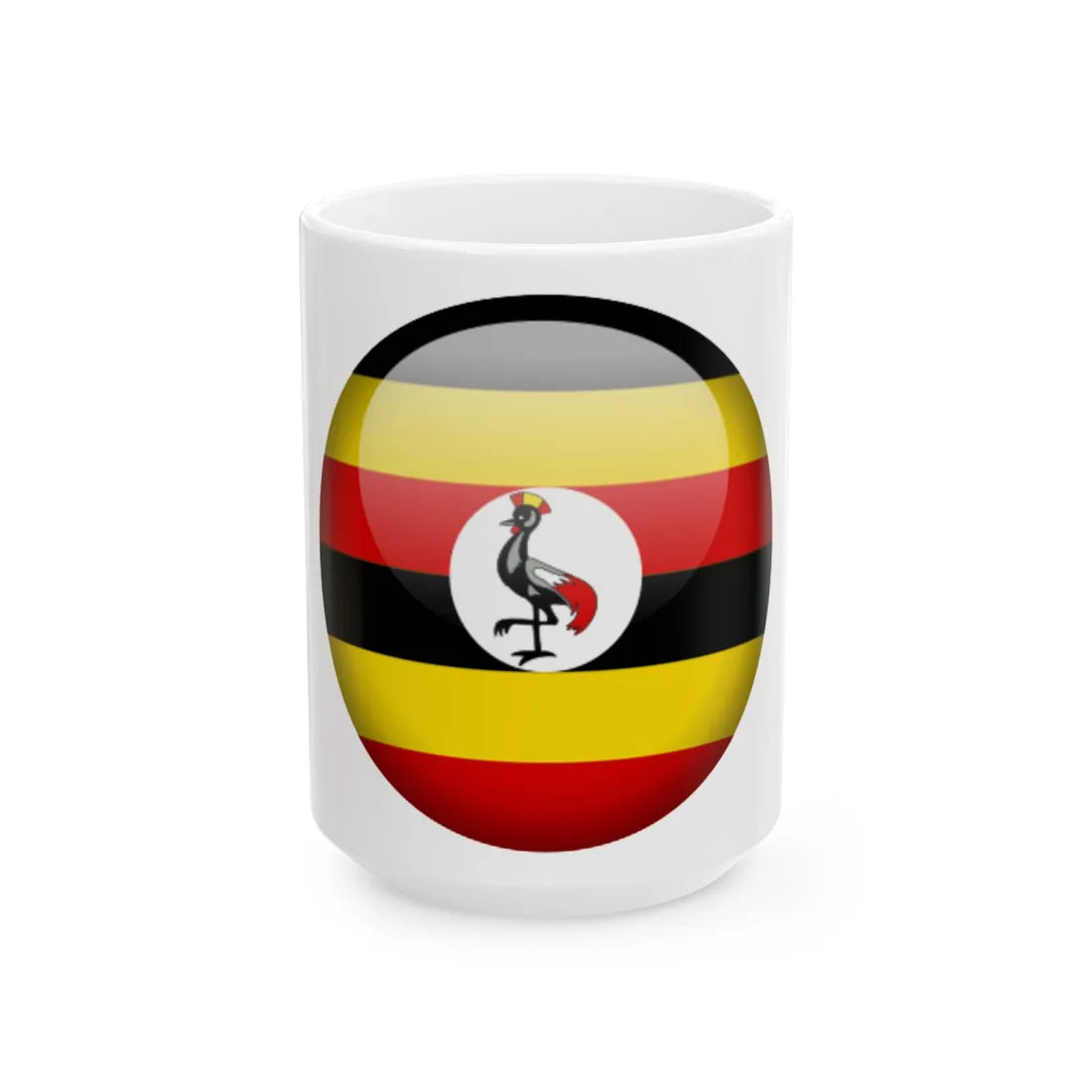 Flag orb Uganda (Uganda) White Coffee Mug 15oz - Go Mug Yourself
