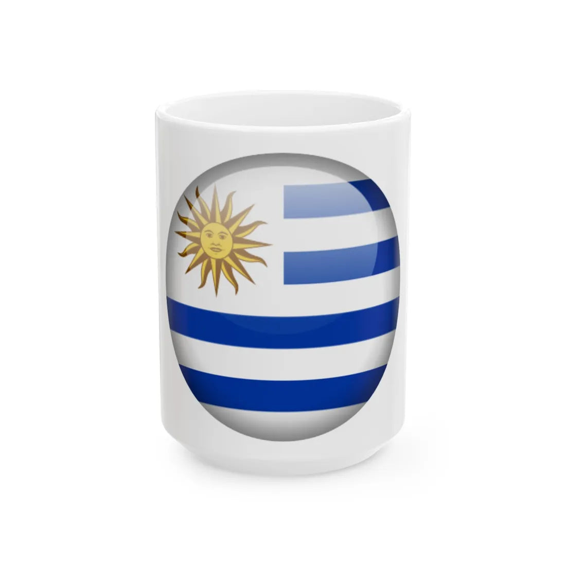 Flag orb Uruguay (Uruguay) White Coffee Mug 15oz - Go Mug Yourself