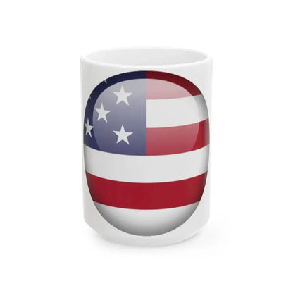 Flag orb USA (United States) White Coffee Mug 15oz - Go Mug Yourself