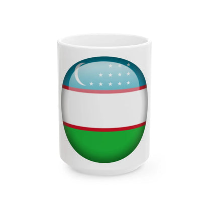 Flag orb Uzbekistan (Uzbekistan) White Coffee Mug 15oz - Go Mug Yourself