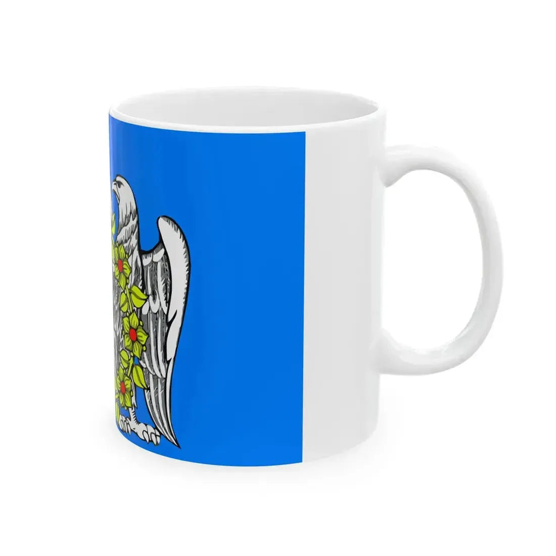 Flag Rakhya Leningrad oblast (Russia) White Coffee Mug - Go Mug Yourself