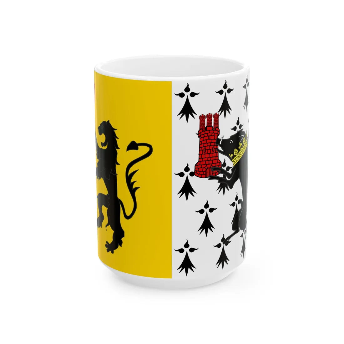 Flag-Saint-Pol-de-Leon (France) White Coffee Mug 15oz - Go Mug Yourself