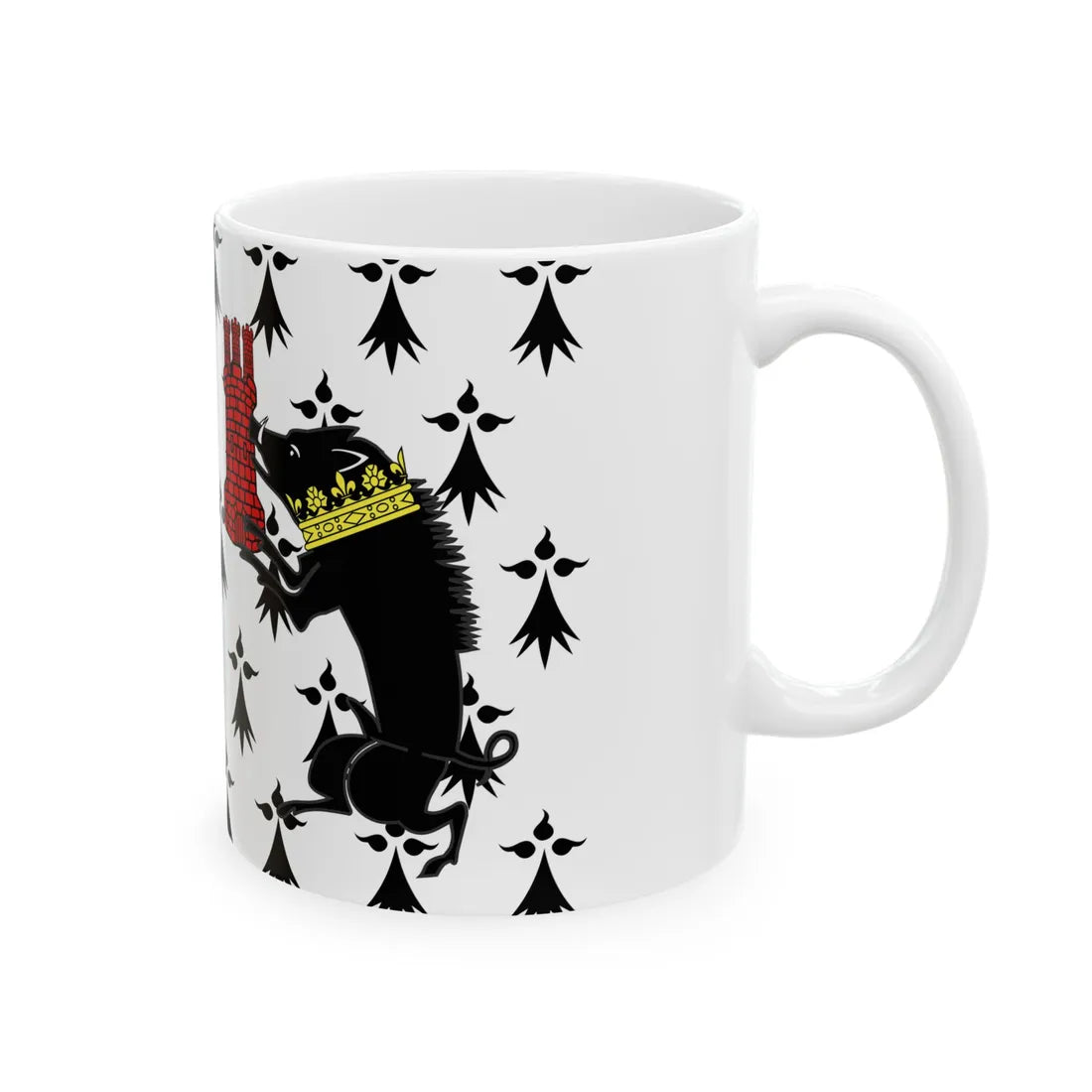 Flag-Saint-Pol-de-Leon (France) White Coffee Mug - Go Mug Yourself