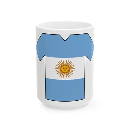 Flag shirt of Argentina (Argentina) White Coffee Mug 15oz - Go Mug Yourself
