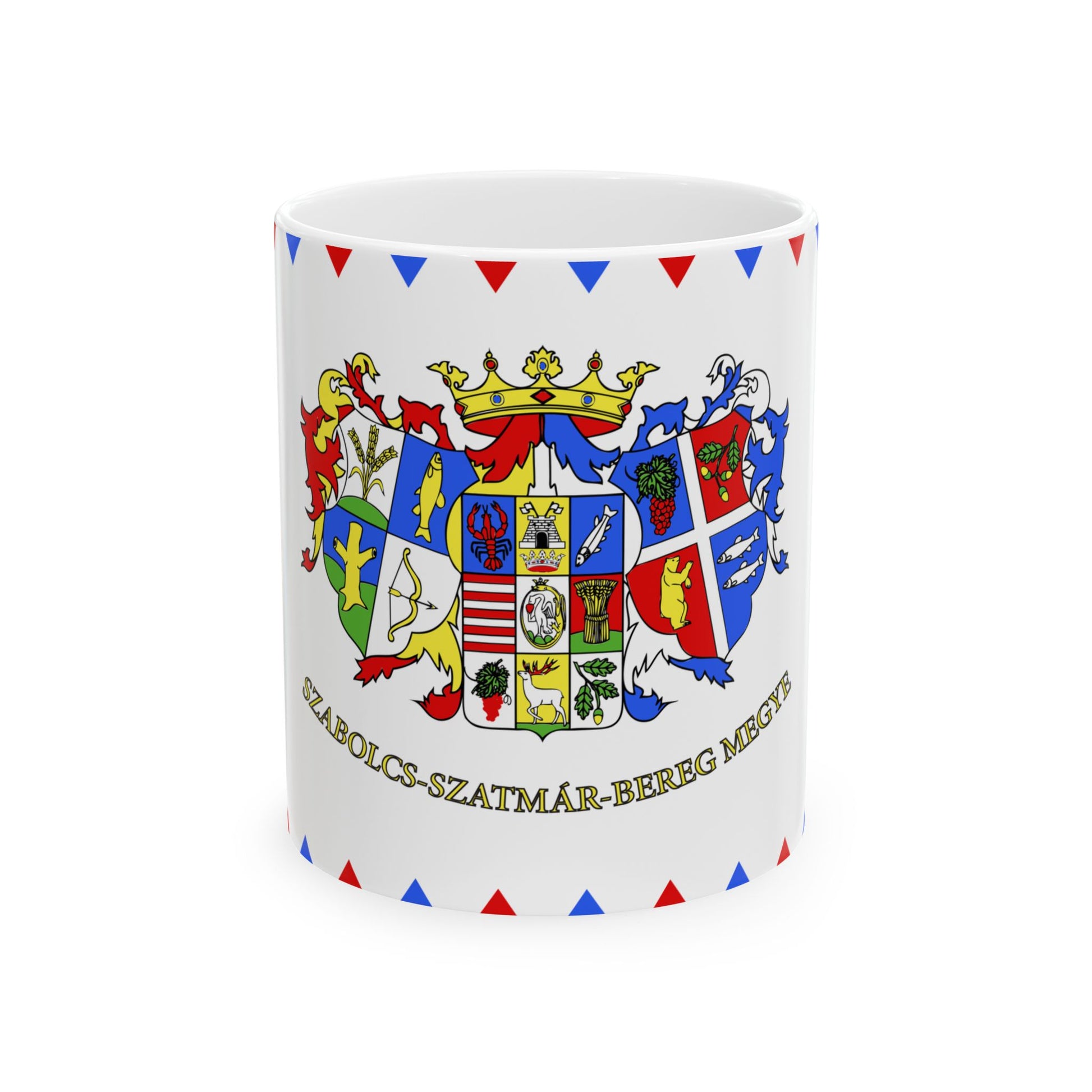 Flag-Szabolcs-Szatmar-Bereg-megye (Hungary) White Coffee Mug-11oz-Go Mug Yourself