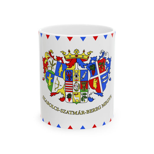 Flag-Szabolcs-Szatmar-Bereg-megye (Hungary) White Coffee Mug-11oz-Go Mug Yourself