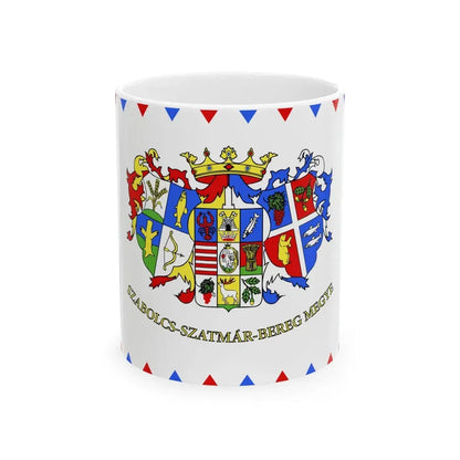 Flag-Szabolcs-Szatmar-Bereg-megye (Hungary) White Coffee Mug 11oz - Go Mug Yourself