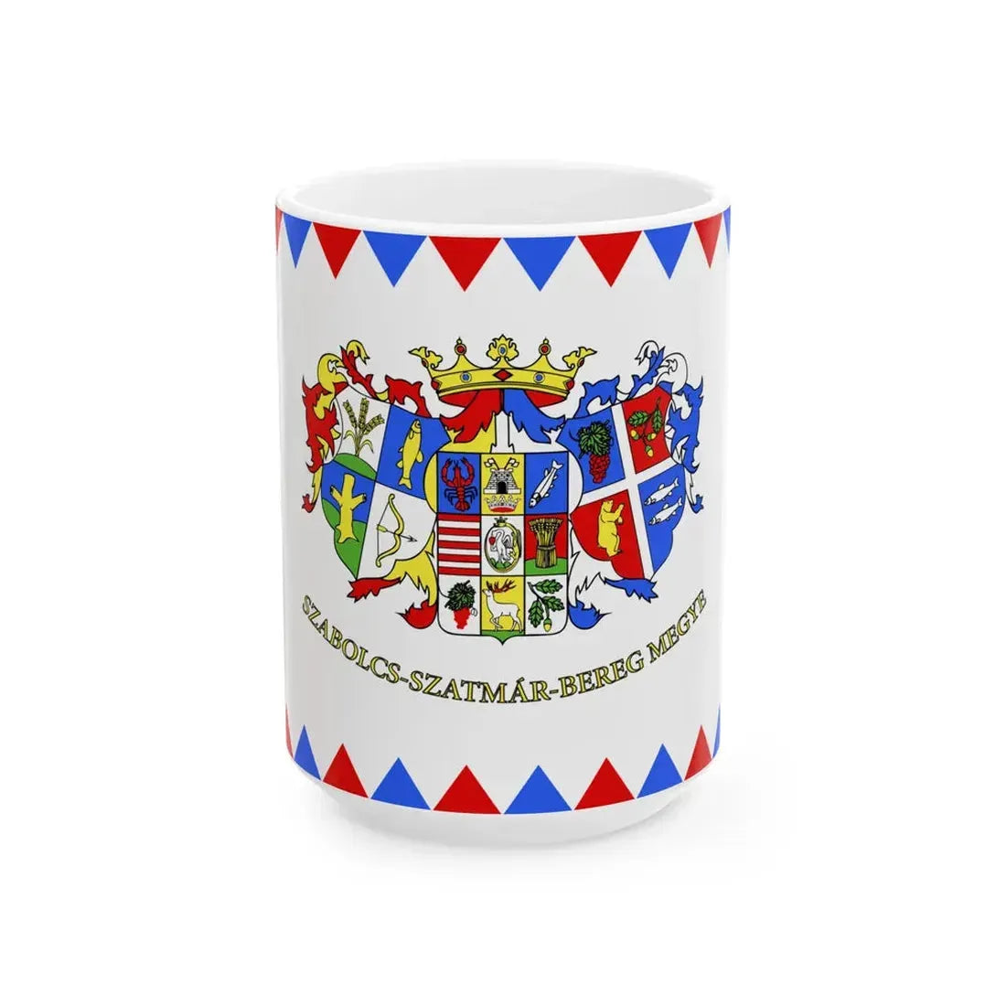 Flag-Szabolcs-Szatmar-Bereg-megye (Hungary) White Coffee Mug 15oz - Go Mug Yourself