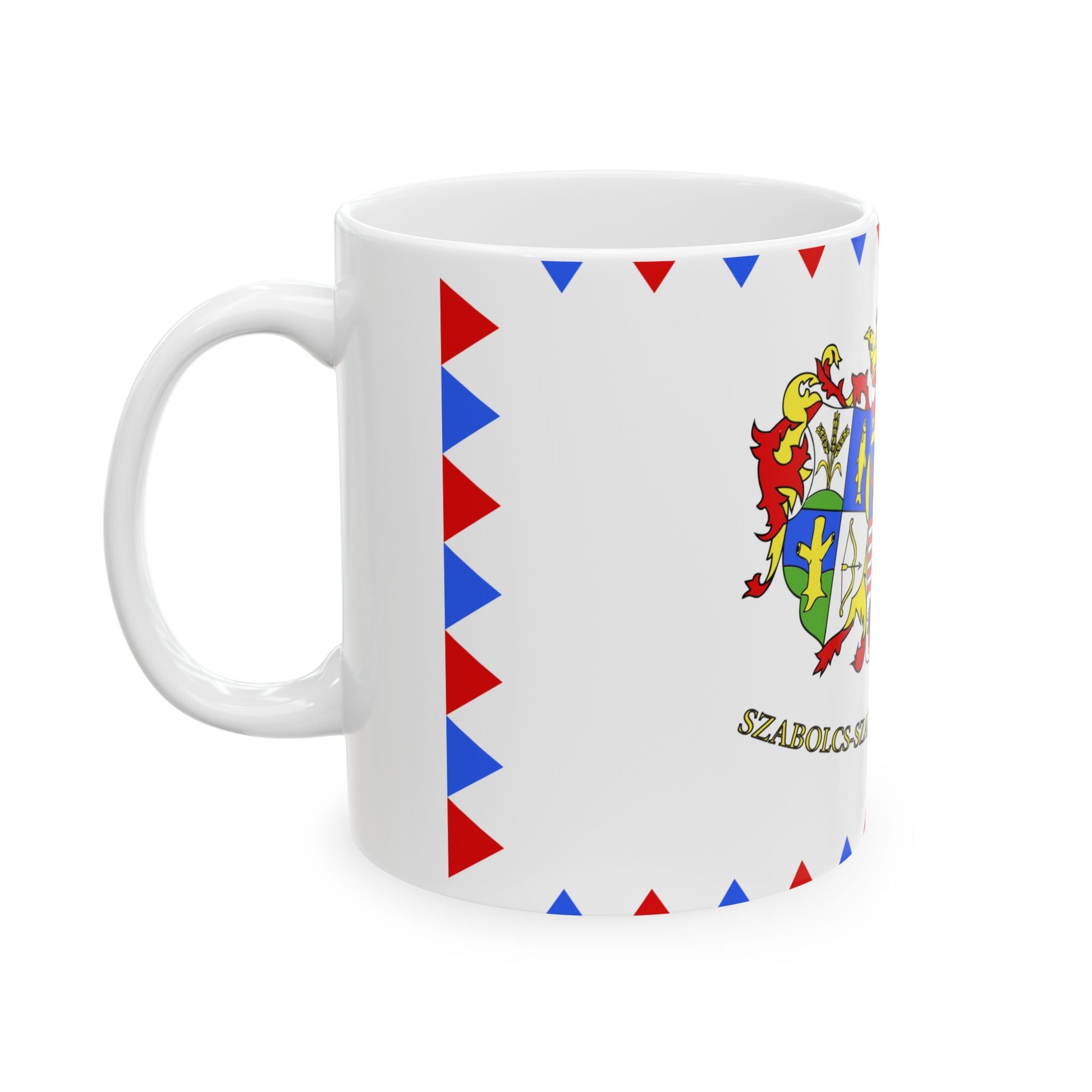 Flag-Szabolcs-Szatmar-Bereg-megye (Hungary) White Coffee Mug-Go Mug Yourself