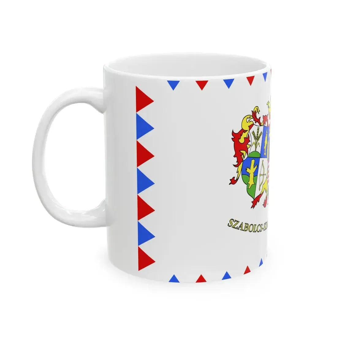 Flag-Szabolcs-Szatmar-Bereg-megye (Hungary) White Coffee Mug - Go Mug Yourself