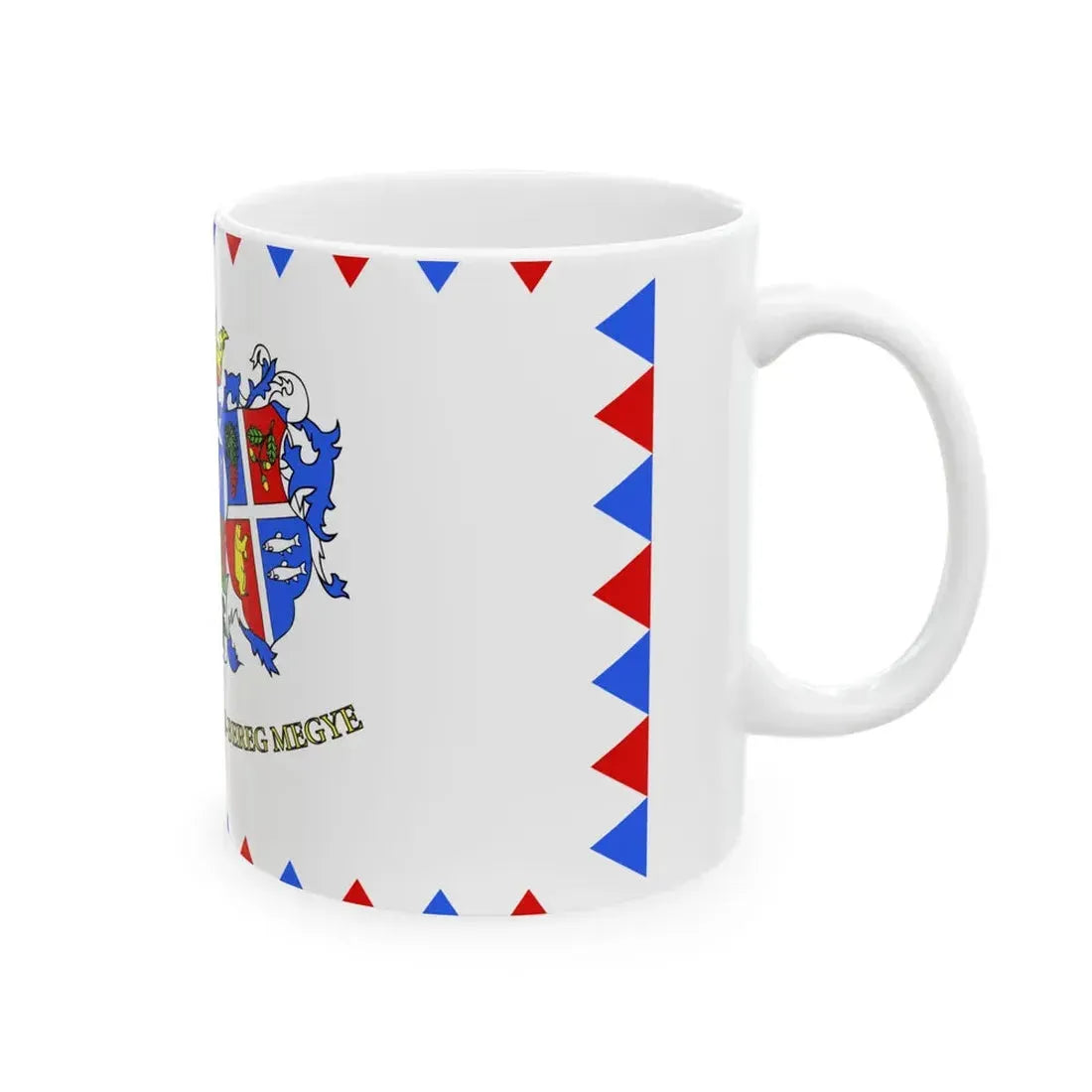 Flag-Szabolcs-Szatmar-Bereg-megye (Hungary) White Coffee Mug - Go Mug Yourself